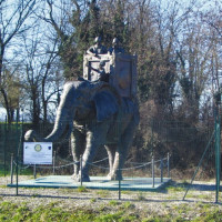 Il monumento all'elefante a ricordo della battaglia del Trebbia